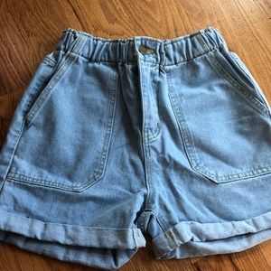 Paper bag Waist Jean Mom Shorts